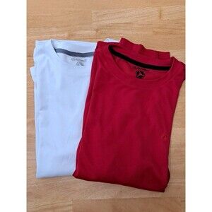 Old Navy Activewear Men’s Long Sleeve Shirt Lot of 2 Shirts Red & White Size L